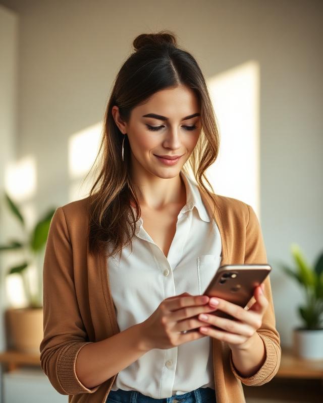 Professional woman using WellBeings app